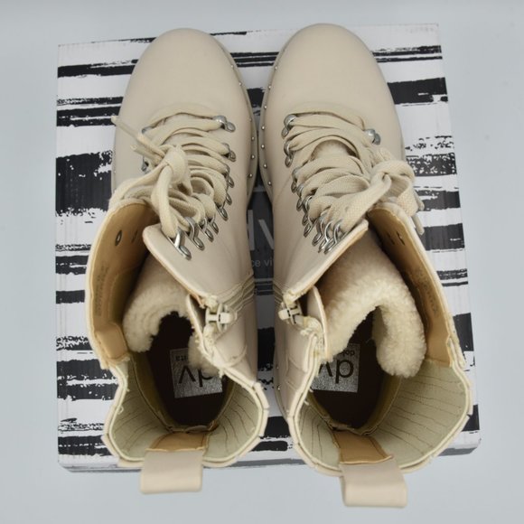 NIB DV Dolce Vita Oderra Women's Ankle Combat Boots, Off White, 9.5 - Picture 9 of 13
